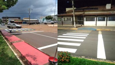 Imagem da notícia Chapadão do Sul realiza pintura de sinalização e construção de lombo-faixas com foco em segurança e mobilidade